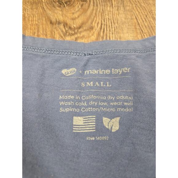 Marine Layer x Glide Giving Ending Poverty San Francisco Blue Women Small Shirt - Picture 3 of 4